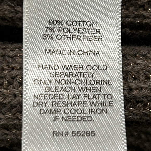 Express Brown with Gold Sparkles Cotton Sweater Size XS - Picture 10 of 13